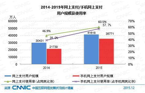 2015年网上支付用户规模