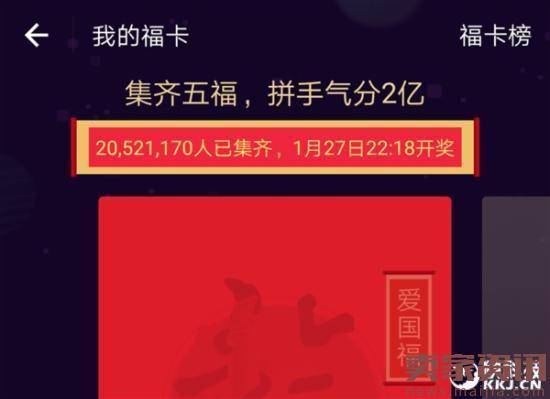 支付宝福卡2050万人已集齐：每人能分多少钱