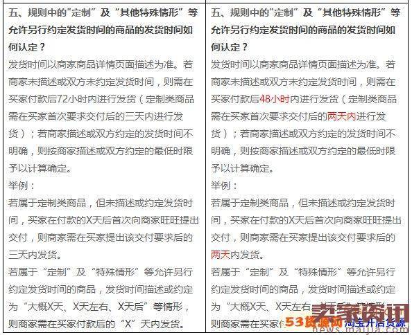 天猫延迟发货新规：发货时间从72小时改为48小时内