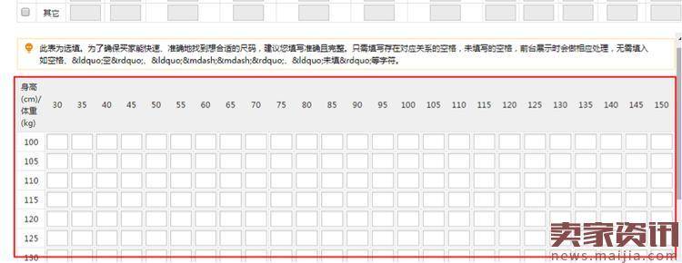 如何使用速卖通尺码表?