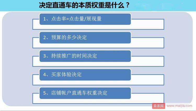 影响直通车的本质权重的因素有哪些？