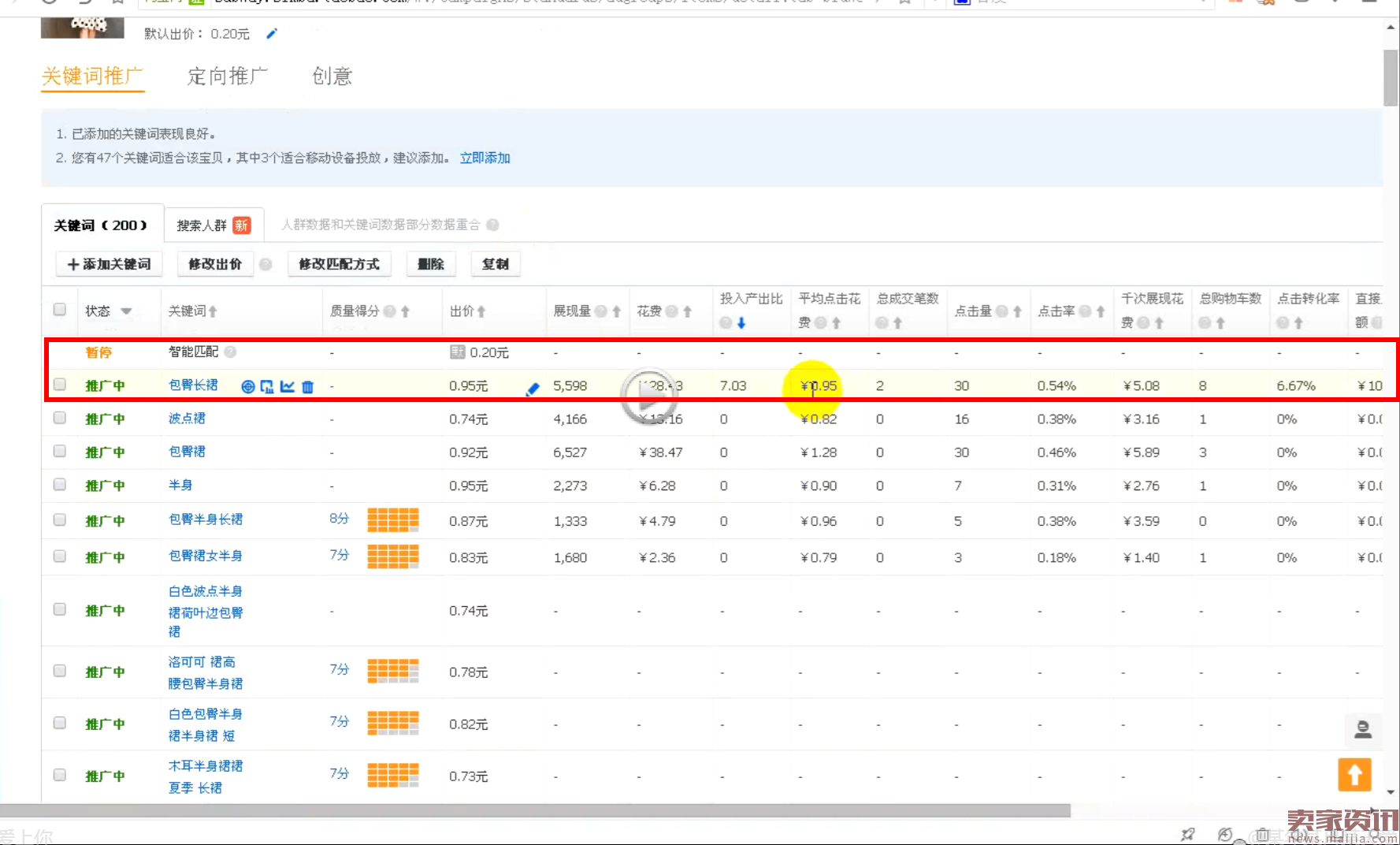 直通车三十六计 第二计：趁火打爆产出词