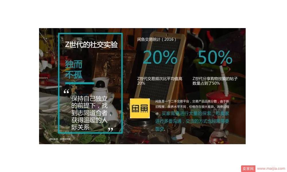 第三，独而不孤。2017年1-10月，Z世代一人看电影的比例比Y世代高10%，Z世代叫外卖的比例比Y世代高25%。