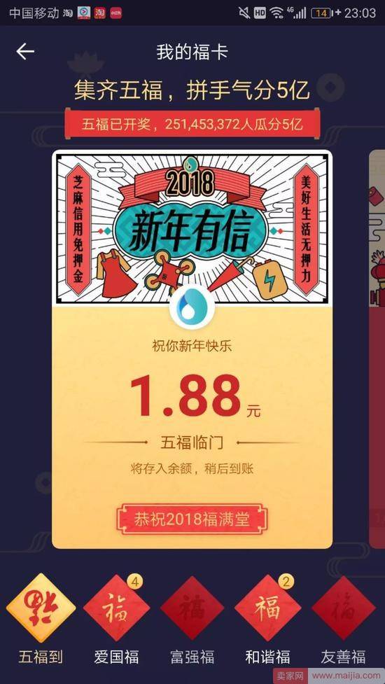 2.5亿人分5亿，为何大家“集五福”还这么拼？