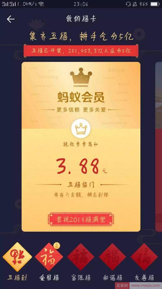 2.5亿人分5亿，为何大家“集五福”还这么拼？