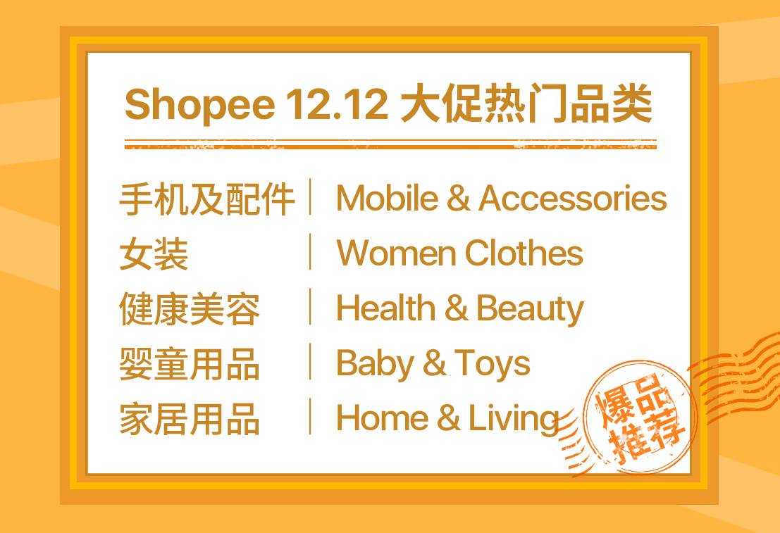 shopee双十一大促最后冲刺，12.12大促破万单爆品抢先看！